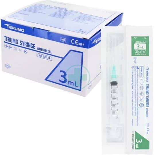 Terumo seringue 3 pièces montées avec aiguilles 21G - 0,8 x 38 mm x 100