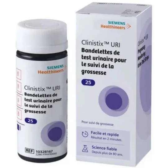 Clinistix URI Bandelettes de Test Urinaire pour le Suivi de la Grossesse x 25